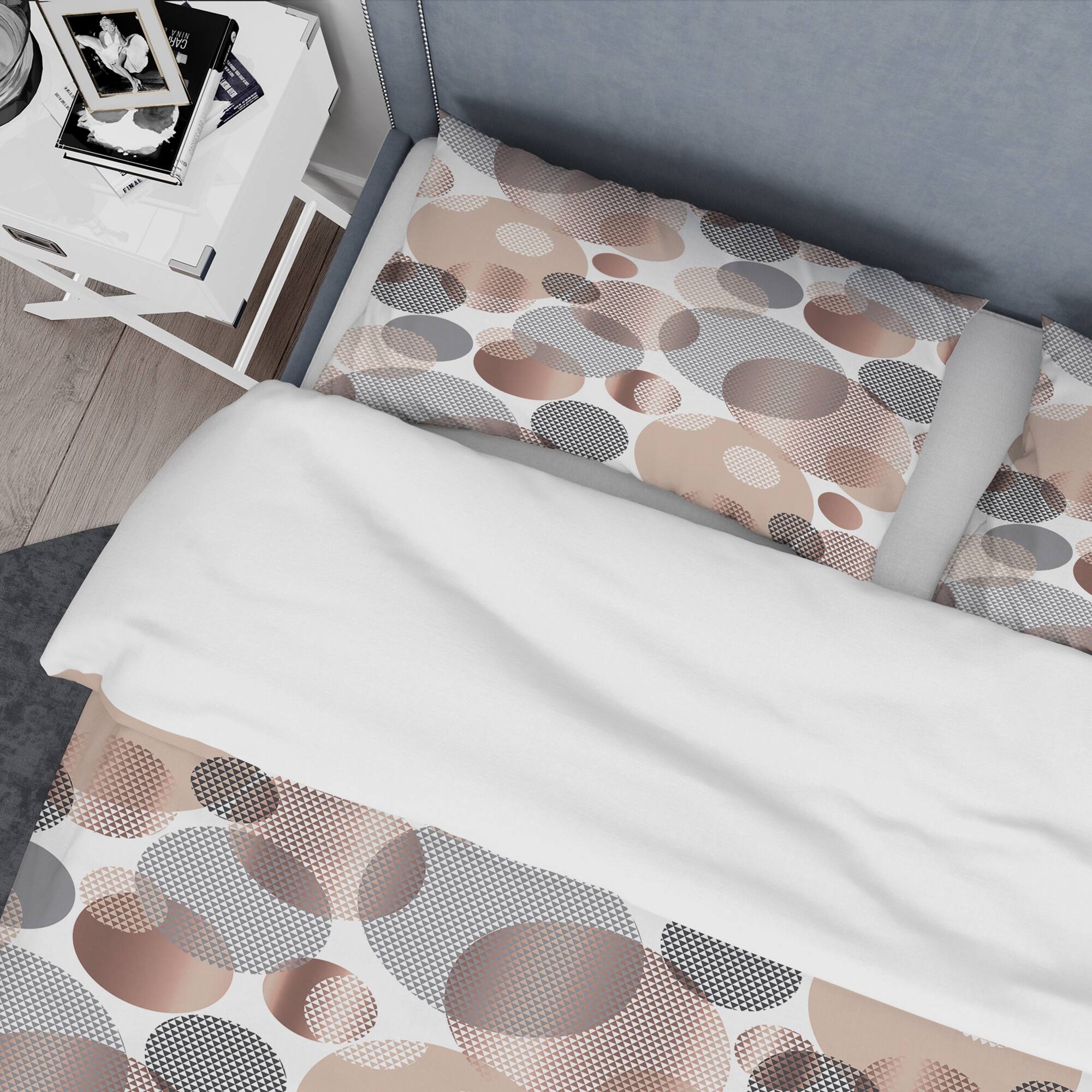 Designart 'Circular Abstract Retro Geometric XIII' Mid-Century Duvet Cover Set